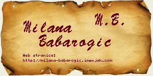 Milana Babarogić vizit kartica